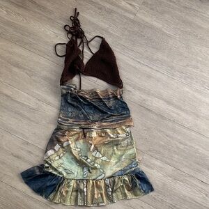 Boho Halter Top and Skirt Set